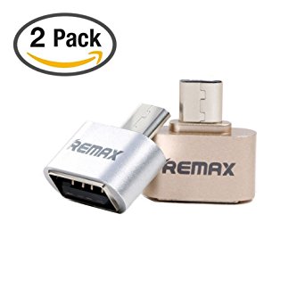Joyshare Micro USB OTG to USB Adapter - Micro USB Male OTG to USB Female Adapter - Gold - Pack of 2