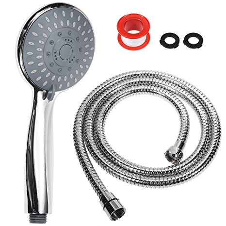 Rovtop Shower Head and Hose, Powerful Shower Spray 5 Spray Mode Handheld Shower Head Set