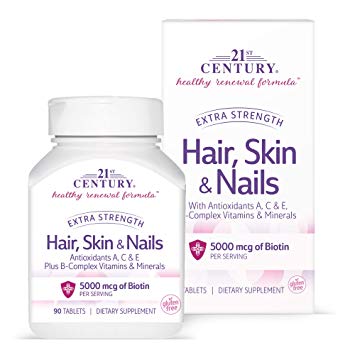 21st Century Hair, Skin and Nails Extra Strength Tablets, 90 Count
