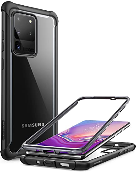 i-Blason Ares Case for Samsung Galaxy S20 Ultra 5G (2020 Release), Dual Layer Rugged Clear Bumper Case Without Built-in Screen Protector 6.9 inch (Black)