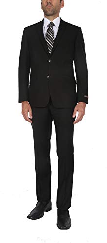 P&L Men's Premium Slim Fit 2-Piece Suit Blazer Jacket & Flat Pants Set