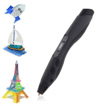 SUNLU Upgrade Intelligent 3D Pen 3D Printing Pen 3D Doodle Pen for 3D Arts and Crafts Drawing and Doodling with Free PLA Filament Grey