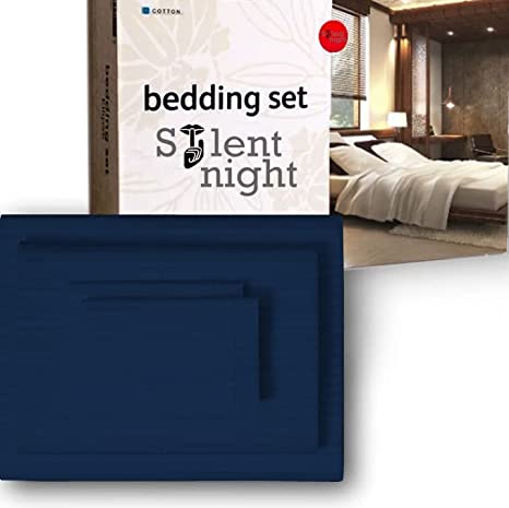 California King Size 100% Egyptian Cotton 800 Thread Count 4 Piece Sheets Set - 18" Inch Deep Pocket, Smooth & Soft Sateen Weave, Premium Quality Hotel Bedding, Navy Blue Striped