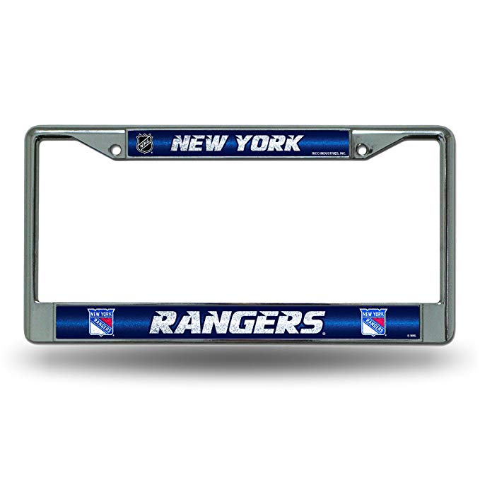 NHL Bling Chrome License Plate Frame with Glitter Accent