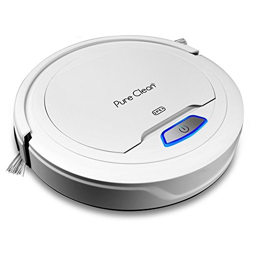 PureClean Automatic Robot Vacuum Cleaner - Robotic Auto Home Cleaning for Clean Carpet Hardwood Floor - Bot Self Detects Stairs - HEPA Filter Pet Hair Allergies Friendly - AZPUCRC25