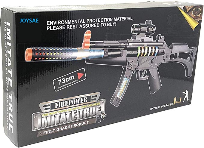 JOYSAE Light Up Combat Toy Machine Rifle Battery Operated with Military Sound