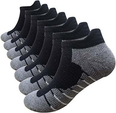 Men's Low Cut Running Sock Cotton 3/7 Pack Performance Comfort No Show Athletic Cushion Socks Tab L and XXL