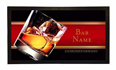 Bar Runner Whisky Glass Drip Spill Mat Personalized Bar Gifts