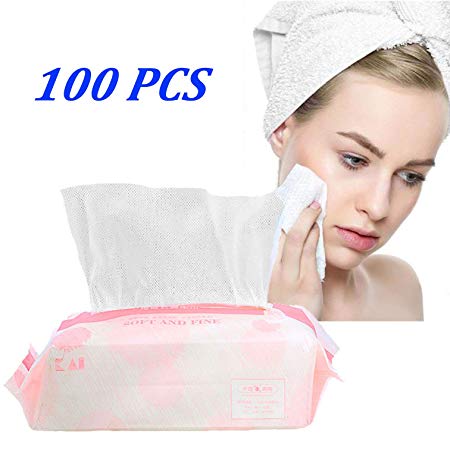 Dry Baby Wipes, Large Size Facial Cotton Tissue, 100% Soft Cotton Pads, Disposable face Towel for Sensitive Skin, Dry and Wet Use Cotton Wipes(1 Pack 100 Count)