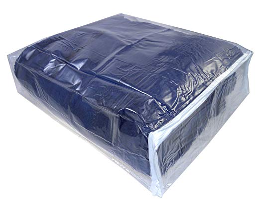 AK Plastics Clear Vinyl Zippered Storage Bags Set of 5, 15 x 18 x 6 inches, by AntiqueKitchen