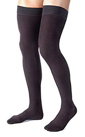 Mens Thigh High with Grip Top Fim Suppport 20-30mmHg Stockings - Absolute Support - Made in USA