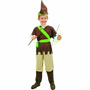 Kids World Book Day Robin Hood Hunter Boys Fancy Dress Costume - Medium