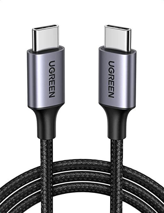 UGREEN USB-C auf USB-C Kabel 60W Power Delivery USB C Ladekabel zu USB C kompatibel mit Galaxy S21, S20, A71, Note20, Mi 10T, Pixel 5, iPad Air 2020, iPad Pro 2020, MacBook Air, XPS 13 usw. (0.5M)