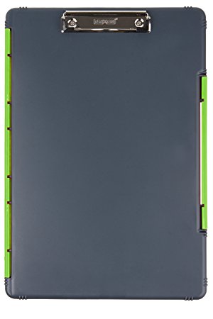 Dexas XL Legal Size Slimcase Storage Clipboard, Gray with Green Clip