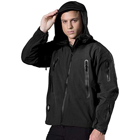 FREE SOLDIER Men’s Tactical Jacket Windproof Fleece Jacket for Winter Lightweight Wind Breaker Jacket Breathable Hiking Climbing Jacket