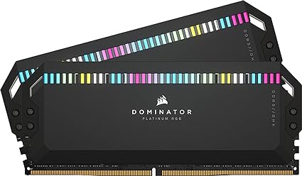 Corsair Dominator Platinum RGB DDR5 64GB (2x32GB) DDR5 5600MHz C40 Intel Optimised Desktop Memory (Onboard Voltage Regulation, Patented CORSAIR DHX Cooling, 12 Ultra-Bright CAPELLIX RGB LEDs) Black