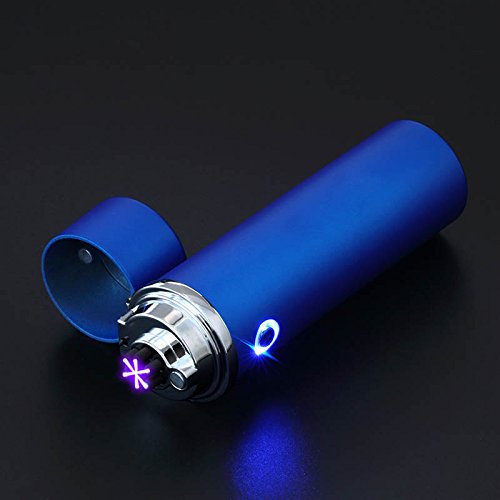New Lighter HopingFire Triple Arc New Design USB Plasma Lighter Rechargeable Windproof Flameless Electronic Lighter  Gift Box(Matte Blue)