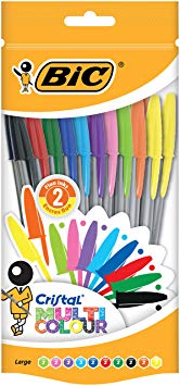 BIC 20 Cristal Multicolour Pen - Assorted (Pack of 20)