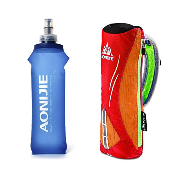 Geila Grip Handheld Bottle Hydration Pack with 500ML BPA Sport Soft Flask