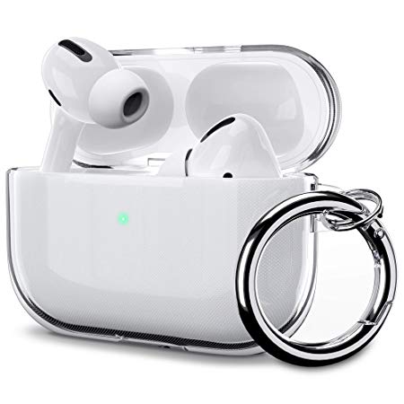 ULAK Airpods Pro Case Clear, Designed Protective AirPod Pro Cover Soft TPU Transparent Shockproof Case Accessories with Keychain for Airpods Pro 2019 [Front Led Visible]- Crystal Clear