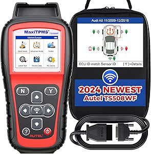 Autel MaxiTPMS TS508 TPMS Programming Tool, 2023 TPMS Diagnostic Tool for MX-Sensors (315/433 MHz) TPMS Relearn/Activate All Sensors, TPMS Scan Tool Read/Clear DTCs, TPMS Reset (Upgraded of TS408/501)