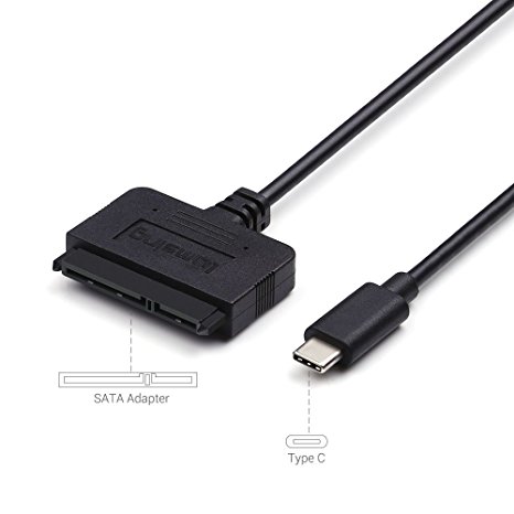 Lumsing cable USB 3.1 Type C USB-C to SATA III 2.5" Hard Drive Adapter for New MacBook 2016 12” 15”, Optimized For SSD, SATA