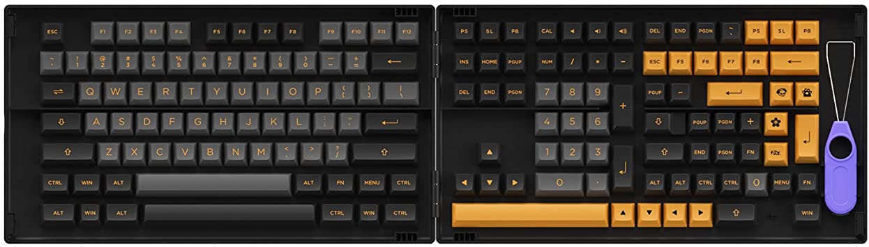 Akko Black&Bronze 158-Key ASA Profile PBT Double-Shot Full Keycap Set for Mechanical Keyboards with Collection Box