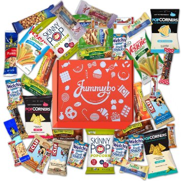 Healthy Snacks Variety by Jummybo - Snack Gift Box - For Kids, Traveling, and Office Snacks (40 count)