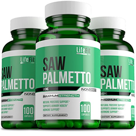 Natural Saw Palmetto Prostate Support By Lifefit Labs(100 Capsules –500mg)| Bladder Relief & Improved Urinary Flow| May Help Prevent Hair Loss|Organic Formula Extracted From Saw Palmetto Berries