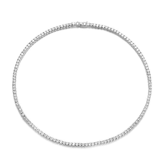 NYC Sterling Women's Magnificent 3mm Round Cubic Zirconia Tennis Necklace