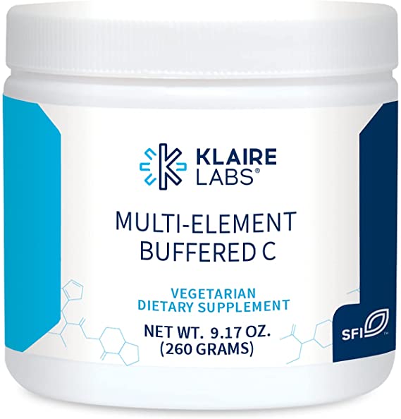 Klaire Labs Multi-Element Buffered C Powder with Quercetin Bioflavonoid & L-Glutathione to Support Immune Function & Antioxidant Protection, Hypoallergenic & Gentle on Stomach (65 Servings, 260 Grams)