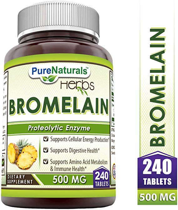 Pure Naturals Bromelain Dietary Supplement 500 mg Tablets - Supports Healthy Digestion, Anti- Inflammatory Support* (240 Count)