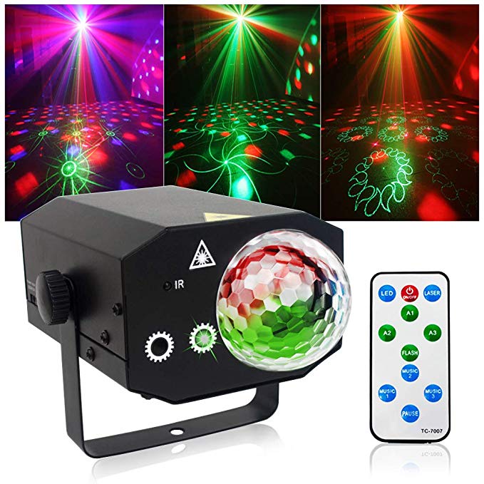 Party Lights   Disco Ball GOOLIGHT Dj Disco Lights LED Stage Light Projector Strobe lights Sound Activated with Remote Control for Xmas Club Bar KTV Holiday Dance Christmas Birthday Home Decoration
