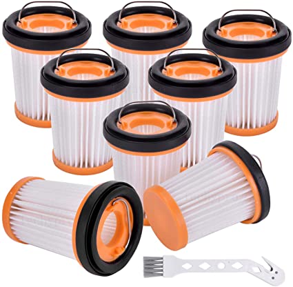 Techypro 8 Pack Replacement Fabric Vacuum Filter for Shark ION W1 S87 Cordless Handheld Vacuum WV200, WV201, WV205, WV220. Compare to Part # XHFWV200 (8 Pack Wandvac Filter)