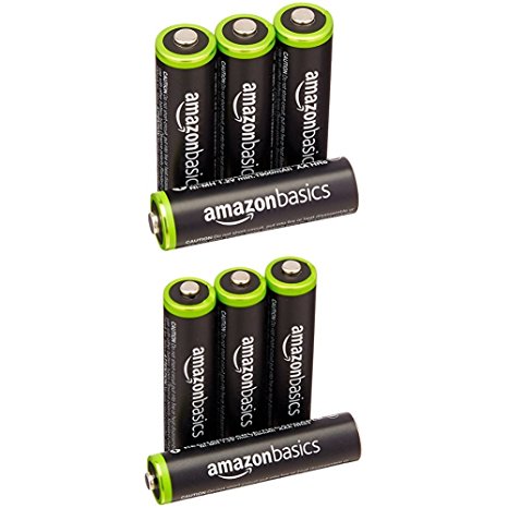 AmazonBasics AA & AAA Rechargeable Batteries (4-Pack) Pre-charged Bundle - Packaging May Vary