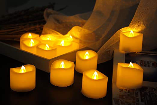 Candle Choice 24 PCS Premium Realistic Flameless Votive Candles, Battery-Operated Tealights, Long Battery Life 120  Hours, Battery Included.