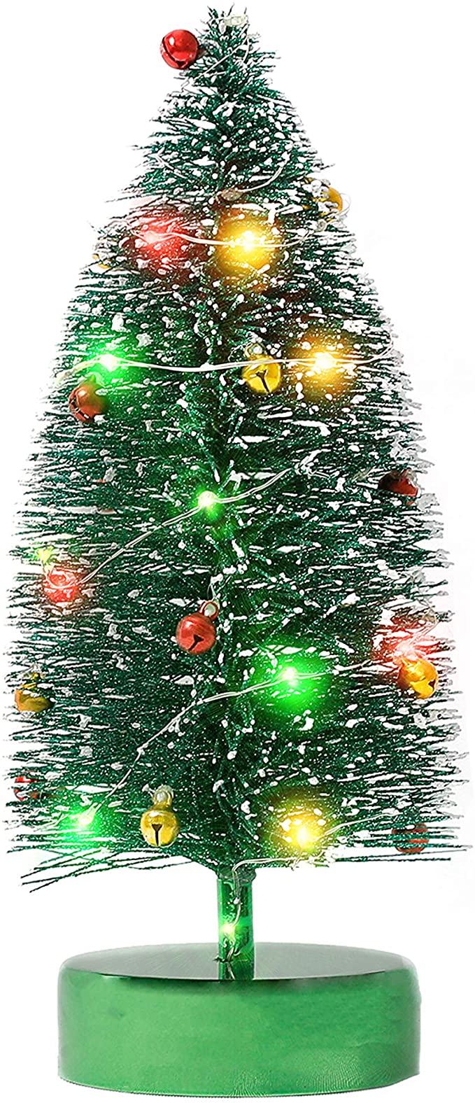 Varmax Prelit Christmas Tree Glitter Tabletop Tree 9.4‘’, Green