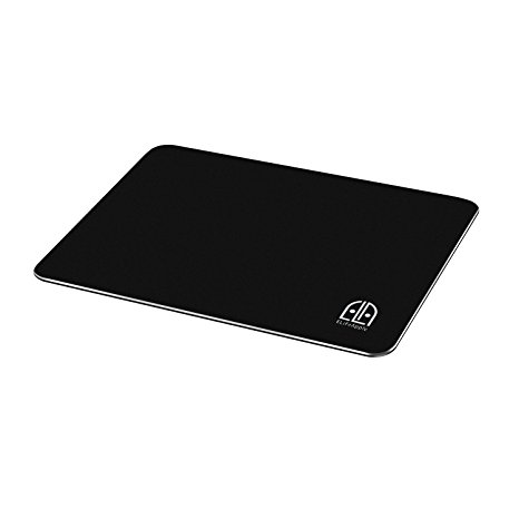 ELifeApply Aluminum Gaming Mouse Pad with Non-Slip Rubber Base Micro Sand Blasting Aluminium Surface for Fast and Accurate Control For Laptop Computer(Black)