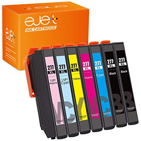 ejet Remanufactured Ink Cartridge Replacement for Epson 277XL 277 to use with XP-960 XP-850 XP-860 XP-950 Printer (2 Black, 1 Cyan, 1 Magenta, 1 Yellow, 1 Light Cyan, 1 Light Magenta) 7 Pack