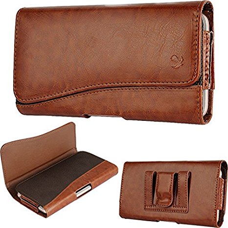 iPhone 6 6S Pouch Case, iPhone 6 6S Holster, iNNEXT [Premium Leather] Apple iPhone 6/6S Leather Pouch Sleeve Carrying Case with Belt Clip Holster for iPhone 6 6S 4.7 Inch (Brown)