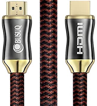 4K HDMI Cable 30ft BUSUQ HDMI 2.0 (4K@60HZ) Ready 26AWG Nylon Braided- High Speed 18Gbps - Gold Plated Connectors - Ethernet, Audio Return Video 2160p, for HD 1080p Xbox Playstation PS4 PC, T