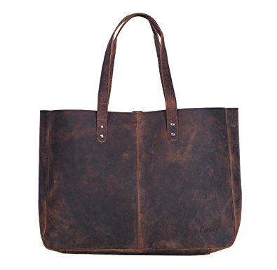 Komalc Genuine Soft Buffalo Leather Tote Bag Elegant Shopper Shoulder BagSALE