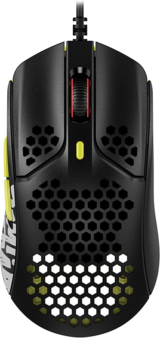 HyperX Pulsefire Haste – Gaming Mouse – TimTheTatMan Edition – Ultra-Lightweight, 59g, Honeycomb Shell, Hex Design, HyperFlex USB Cable, Up to 16000 DPI, 6 Programmable Buttons