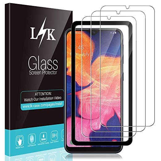 [3 Pack] L K Screen Protector for Samsung Galaxy A10e, Tempered Glass [Bubble Free] 9H Hardness with Lifetime Replacement Warranty