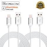Apple MFi CertifiedSundix TM 2 PACK 6FT iphone66S Lightning Cable 8 pin to USB SYNC Cable Charger Cord for iPhone 66 PlusiPhone 55S5C iPadampiPod Modelsthe Latest iOS 9Lifetime Guarantee