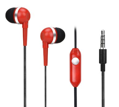 AUDIST SX-3511 High Performance Earphones with Inline Universal Microphone and 1-button Call Suitable for All iPhones Samsung Mobiles Tablets MP3 Players and More RedBlack