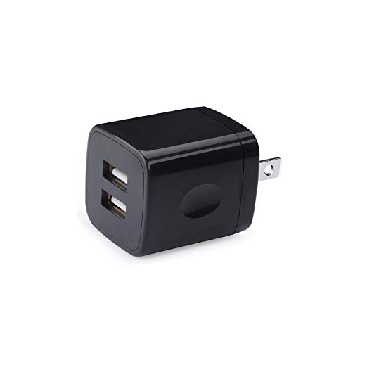 USB Wall Charger, Dual Port Charger Cube NINIBER 2.1A Travel USB Block Brick Box Base Adapter Plug Fast Charging Compatible for iPhone X 8 7 Plus, iPad, Samsung Galaxy S9/S8 Plus LG, HTC, Nokia