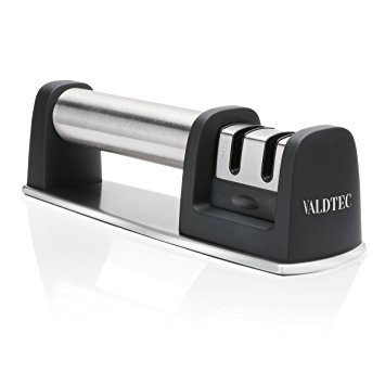 Professional Knife Sharpener for Straight and Serrated Knives, 2 Stage Diamond Coated Sharpening Wheel System By iGearPro VALDTEC 2018 New