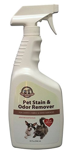 Pet Detective 32oz Odor Eliminator Spray and Carpet Stain Remover - Natural Bio Enzyme Cleaner - Dog and Cat Urine Neutralizer - Deodorizer Pet Odor Removal