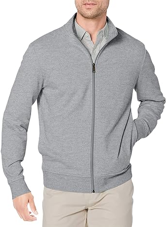 Amazon Essentials Mens Lightweight French Terry Full-Zip Mockneck Sweatshirt